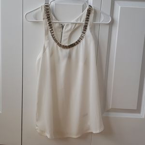 Express Cream Raceback Embellished Top